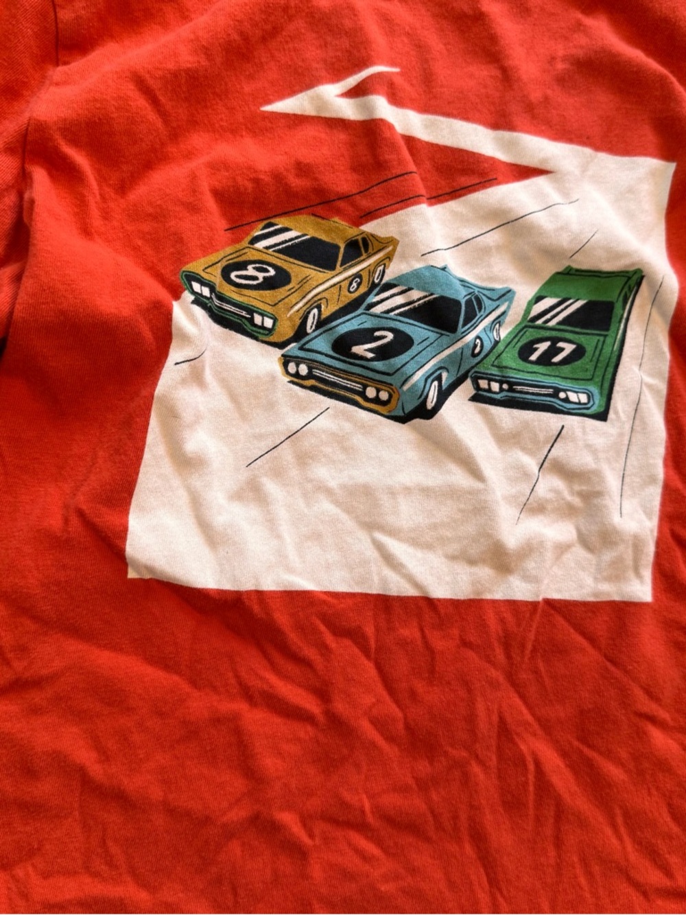Hanna‎ Andersson Kids Red Race Car Graphic Long Sleeve T-Shirt Size 100cm US 4